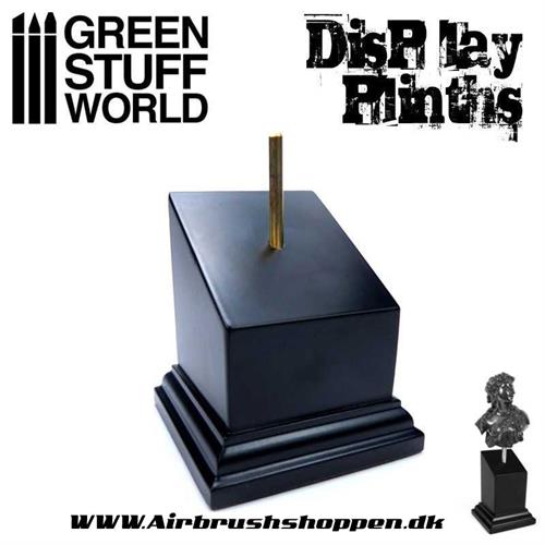Tapered Bust Plinth   - 5x5cm  -  Black firkantet